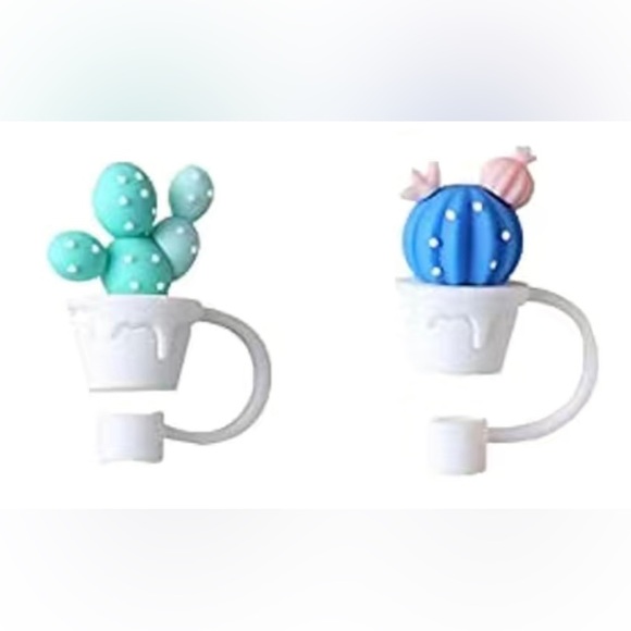 3 Piece Strawberry and Cactus Simple Modern Straw Covers - Picture 3 of 3